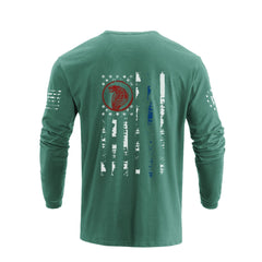 USA FLAG SNAKE GRAPHIC LONG SLEEVE T-SHIRT