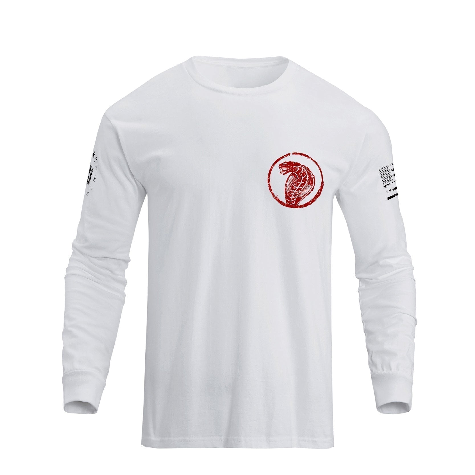 USA FLAG SNAKE GRAPHIC LONG SLEEVE T-SHIRT