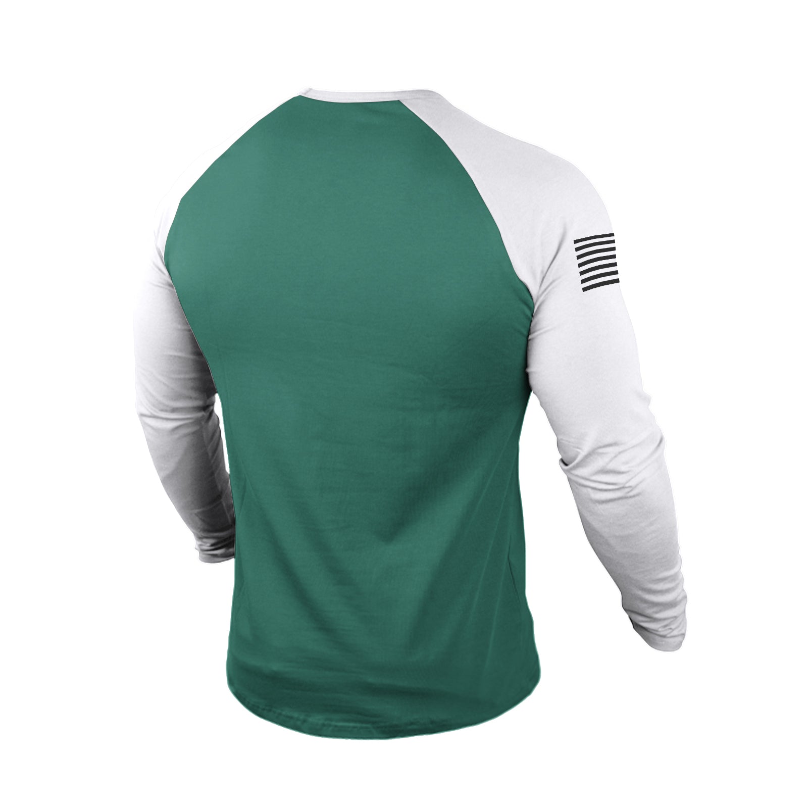 SKULL USA FLAG 100% COTTON RAGLAN GRAPHIC LONG SLEEVE T-SHIRT