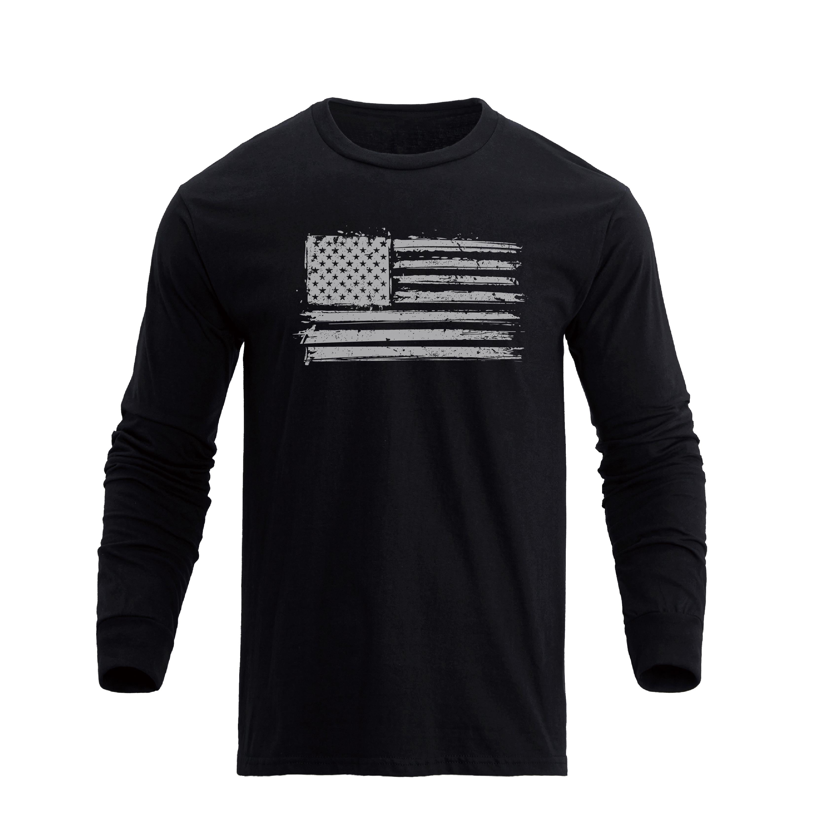 USA FLAG 100% COTTON GRAPHIC LONG SLEEVE T-SHIRT