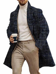 Men's Fashion Printed Casual Woolen Coat