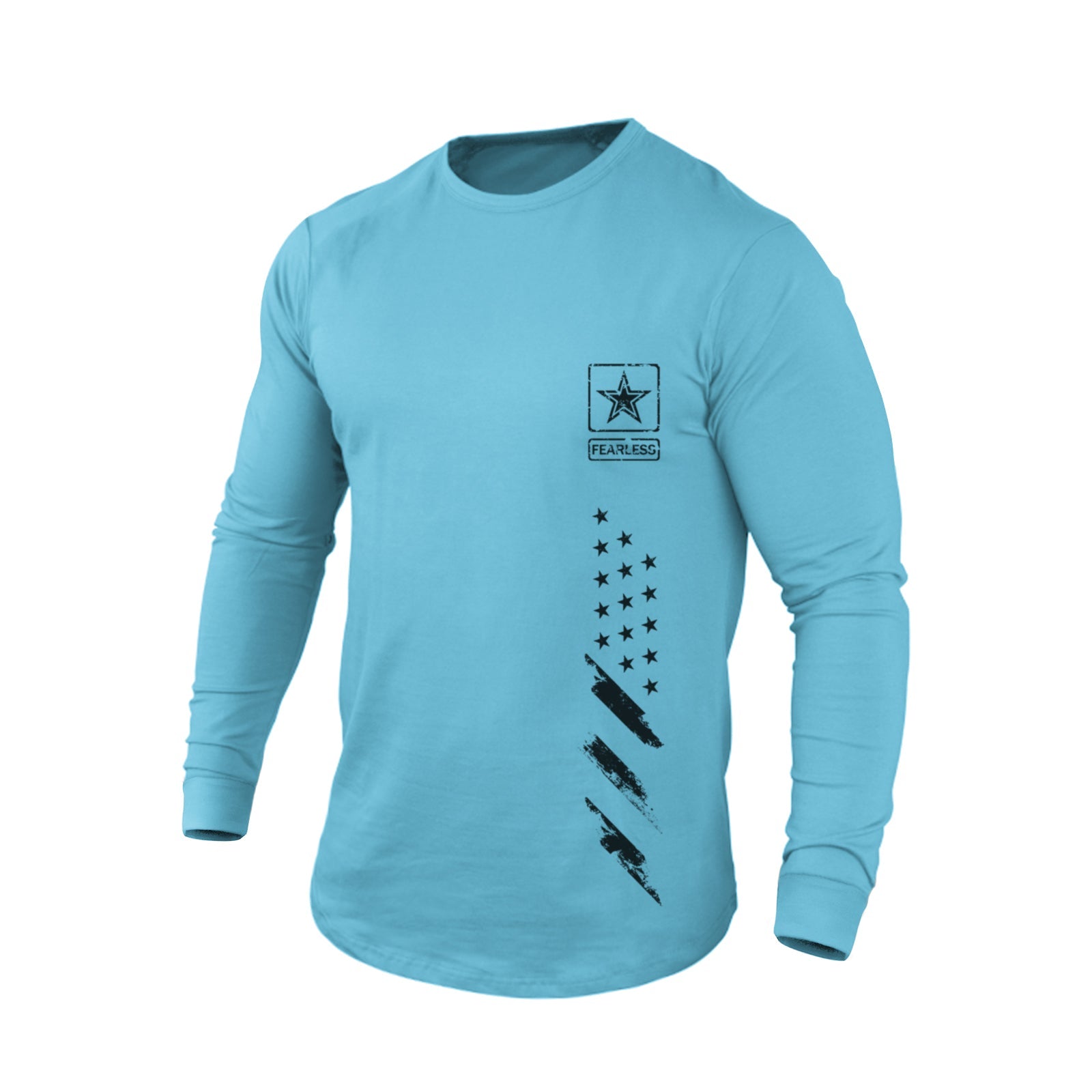 FEARLESS USA FLAG 100% COTTON GRAPHIC LONG SLEEVE T-SHIRT