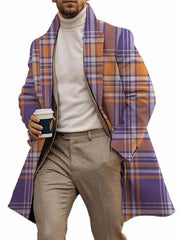 Men's Fashion Printed Casual Woolen Coat