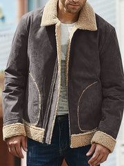 Men's Stylish Commuter Zip Up Faux Suede Coat