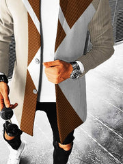 Men'S Casual Simple Printed Coat