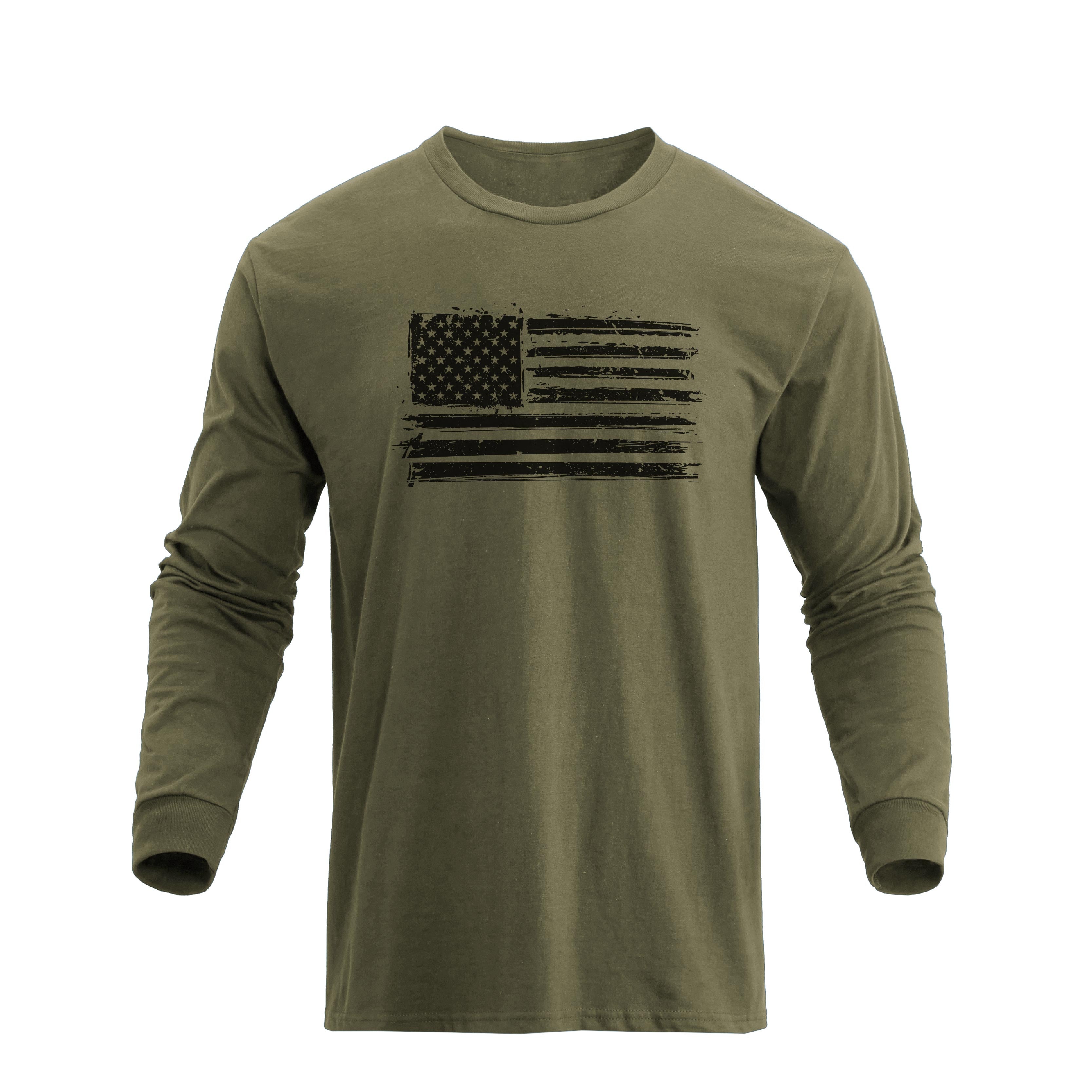 USA FLAG 100% COTTON GRAPHIC LONG SLEEVE T-SHIRT