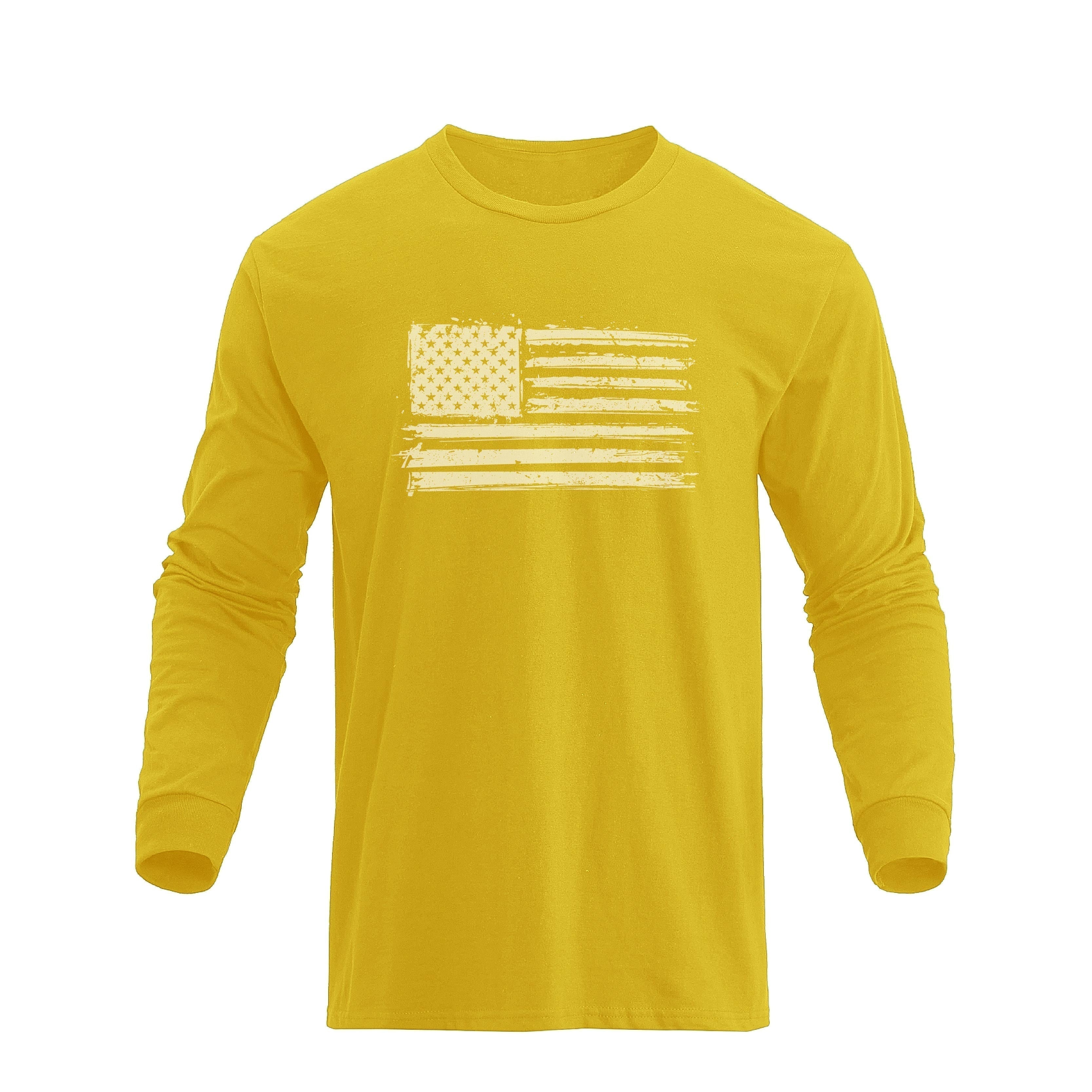 USA FLAG 100% COTTON GRAPHIC LONG SLEEVE T-SHIRT