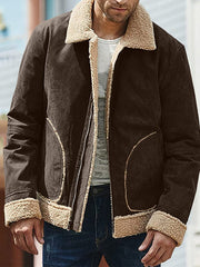 Men's Stylish Commuter Zip Up Faux Suede Coat