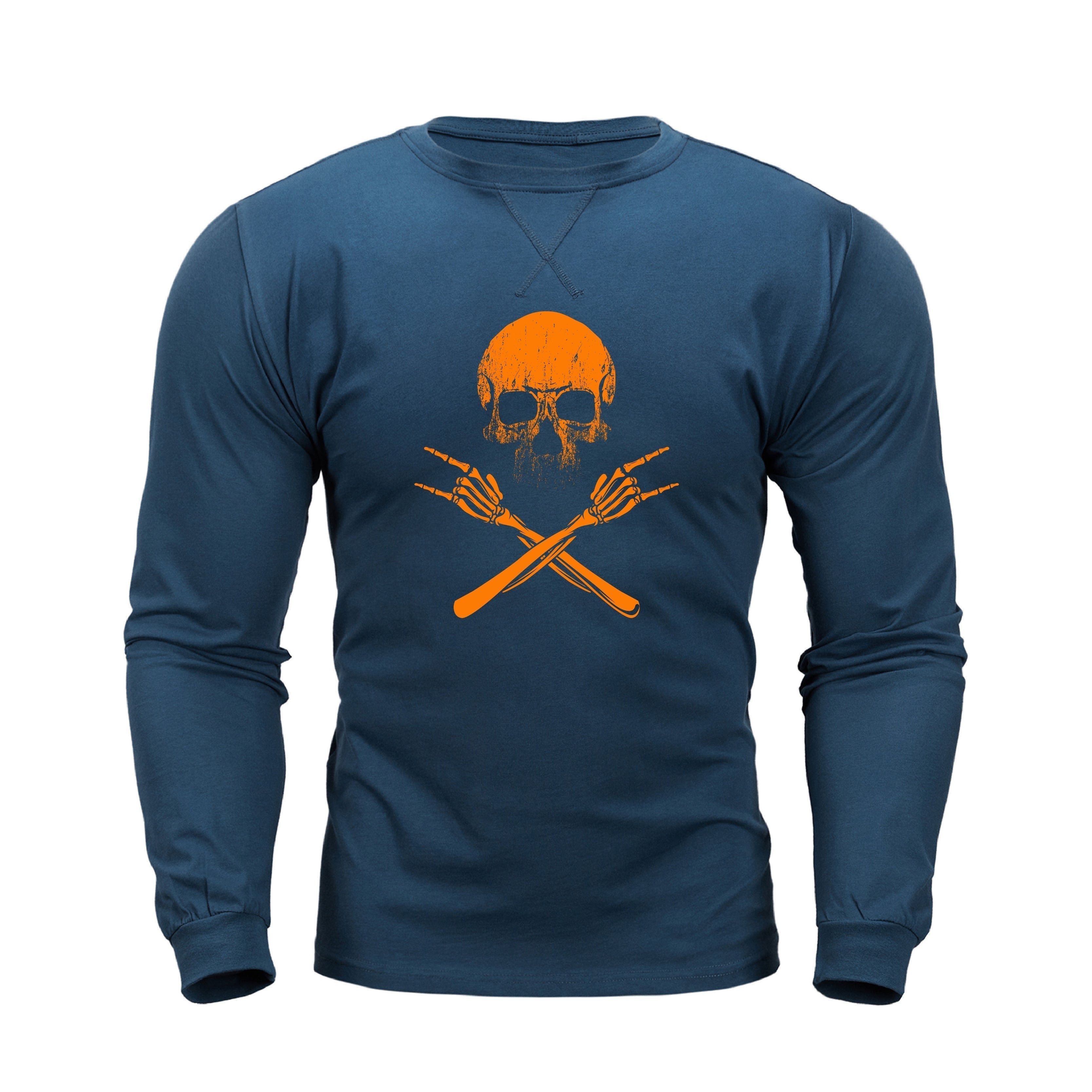 SKULL GRAPHIC CREW NECK LONG SLEEVE T-SHIRT