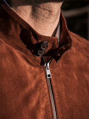 Men's Retro Solid Color Casual Open Pocket Zipper Stand Collar Jacket