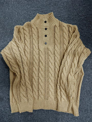 Men's Retro Simple Casual Color Block Stand Collar Sweater