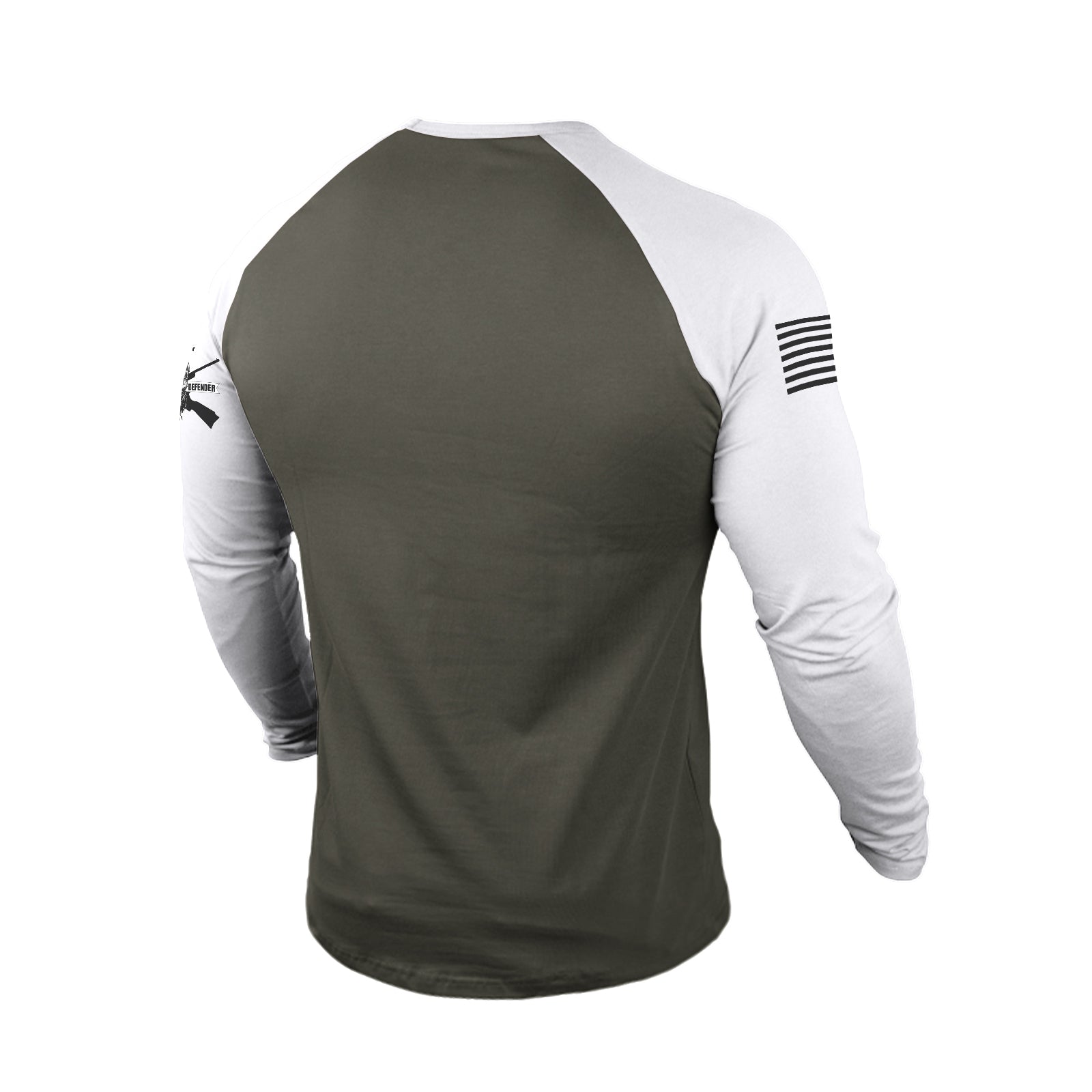 NORMAL USA FLAG CROSS 100% COTTON RAGLAN GRAPHIC LONG SLEEVE T-SHIRT