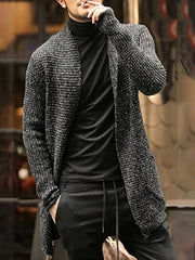 Men's Casual Solid Color Mid Length Sweater Cardigan